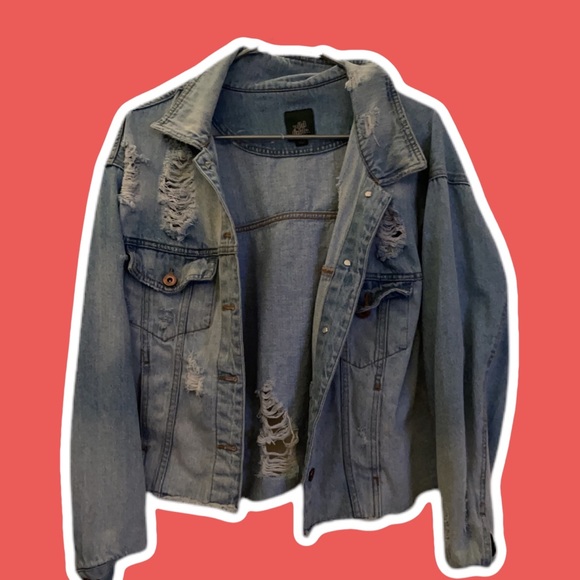 DISTRESSED DENIM JACKET! - Picture 1 of 2